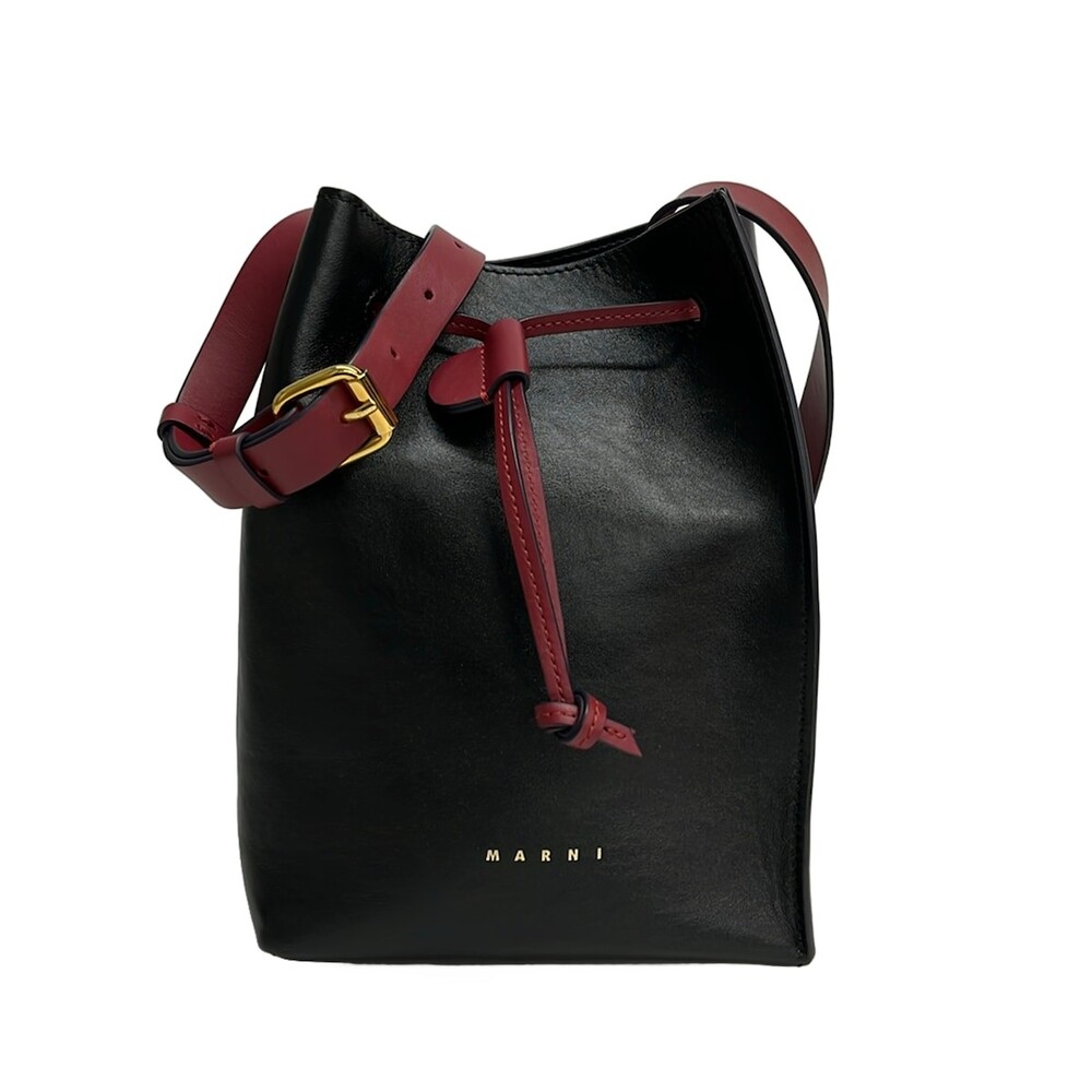 Marni Black Gray Bordeaux Leather #365464M58B